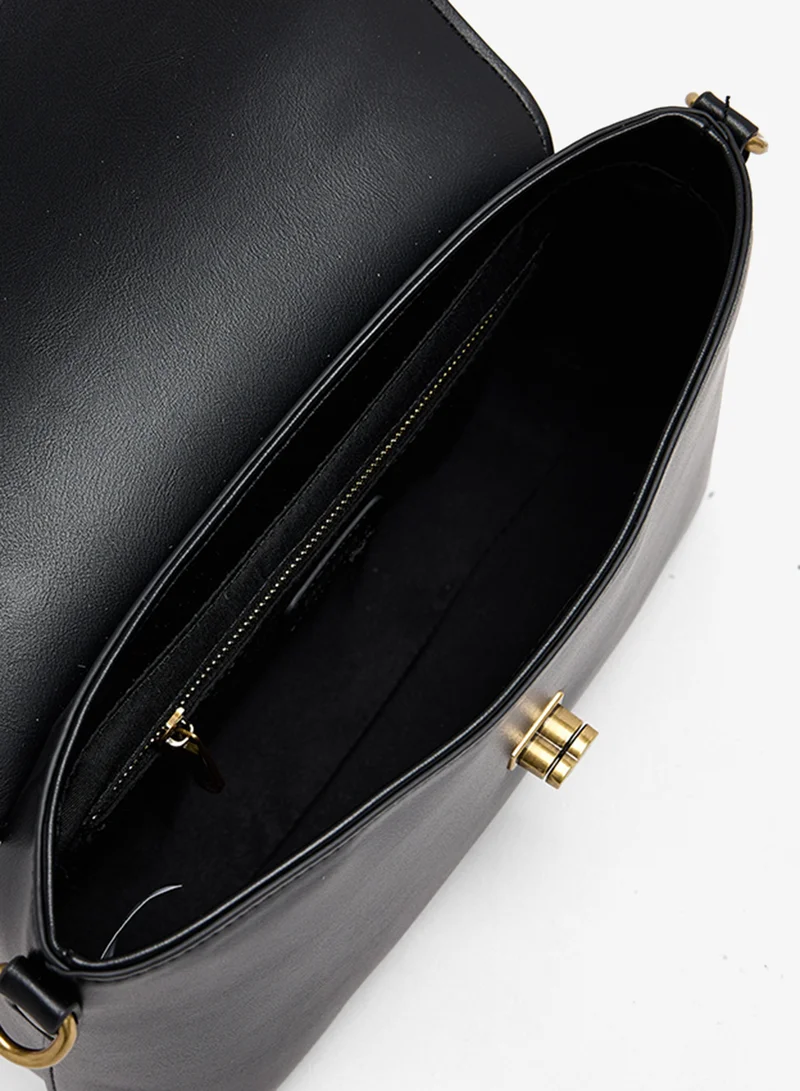 Bcbg  Textured Twist Lock Shoulder Bag for Women | Best Price UAE
